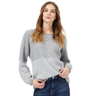 Grey chunky knit insert jumper
